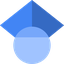 Google Scholar logo (blue circle with a hat)