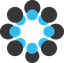 Open Science Framework logo (a flower made out of black and blue circles)